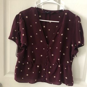 100% silk Madewell flutter sleeve top